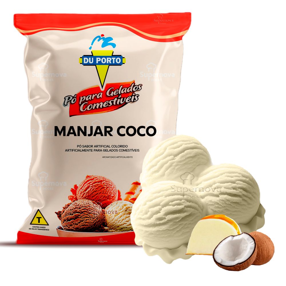 Po para Gelados Comestiveis Du Porto Sabor Manjar Coco 1kg-3-